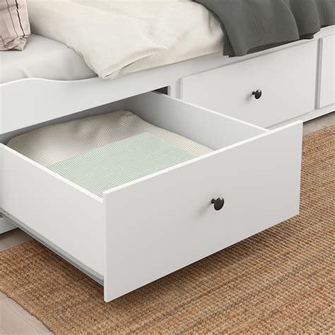 cama hemnes|HEMNES Armazón de diván+3 cajones, blanco, Tamaño twin